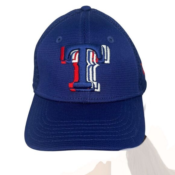 New Era 39THIRTY Texas Rangers Blue Mesh Textile Fitted Child/Youth Unisex Cap - Picture 1 of 9